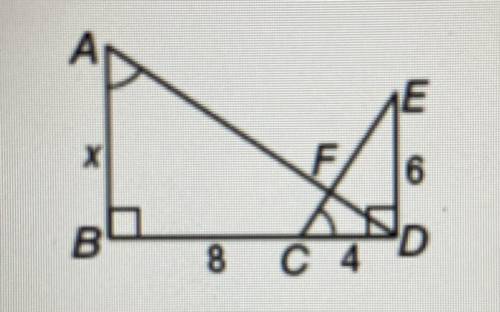 Please help me it is very urgent!!!

Identify the similar triangles in the figure then find the va