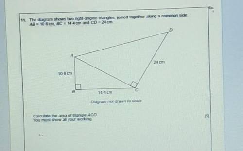 LE

11. The diagram shows two night-angled triangles, joined together along a common sideAB = 10-8
