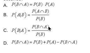 Which of the following equations is used to calculate the probability of event A happening, given t