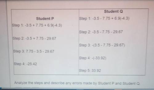 two students determined the value of this expression these are the steps each student used analyze