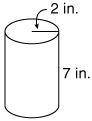 What is the area of the lateral surface of the following cylinder? 175.84 in. 2 28 in. 2 87.92 in.