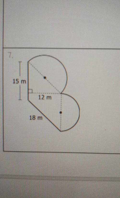 Find the area of the shape.15m 12m 18m​
