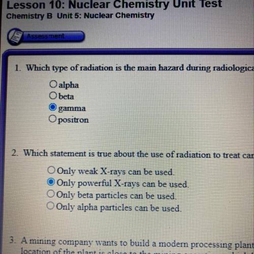 Does anybody know the answers to the nuclear chemistry unit test?