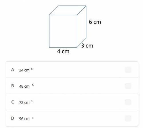 What is the volume of the rectangular prism
V = length * width * height
Geometry