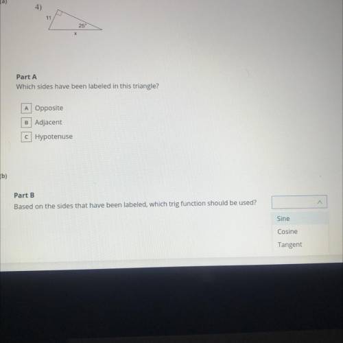 Part A and part B the triangle