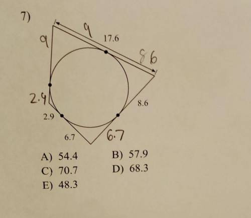 Find the perimeter of each polygon. Assume that lines which appeared to be tangent are tangent. ​