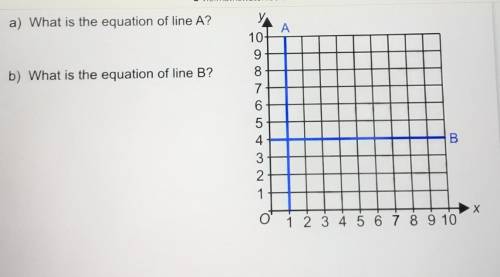 A) What is the equation of line A?b) What is the equation of line B?​