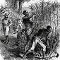 Harriet Tubman grew up on a plantation. The picture below shows enslaved people working on a planta