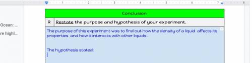 Fill in the space where it says hypothesis stated look in the photo I don’t have that much time

T