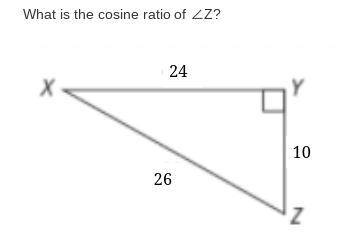 What is the cosine ratio of ∠Z?