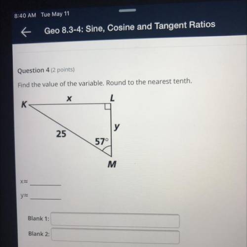 Help find the value of the variable. round to the nearest tenth