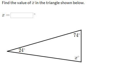 PLEASE HELP 
Find the value of x in the triangle shown below.