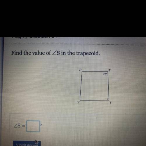 Find the value of ZS in the trapezoid.
HELP