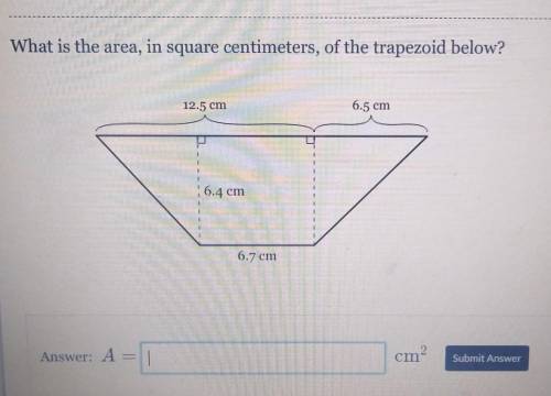What is the area in square centimeters, of the trapezoid below​