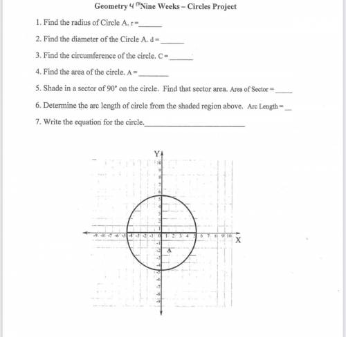 Circle Project question. All the information is on the picture.