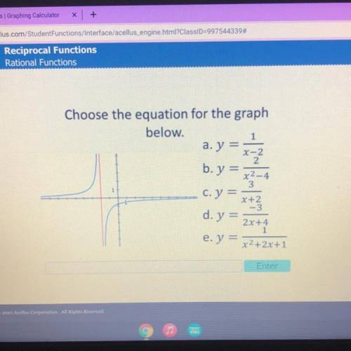 Choose the equation for the graph
below.