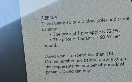 pounds. vid wants to buy 2 pineapples and some bananas. David wants to spend less than $10. On the