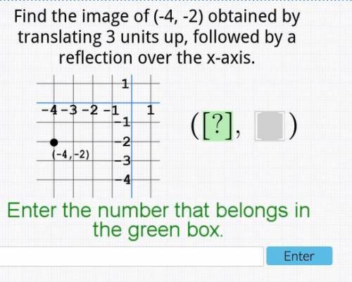 Find the image of (-4,-2) obtained by translating 3 units up, followed by a reflection over the x-a