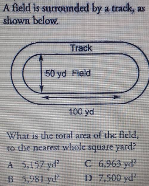 What is the total area of the field, to the nearest whole square yard?​