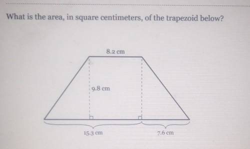 What is the area in square centimeters of the trapezoid below​
