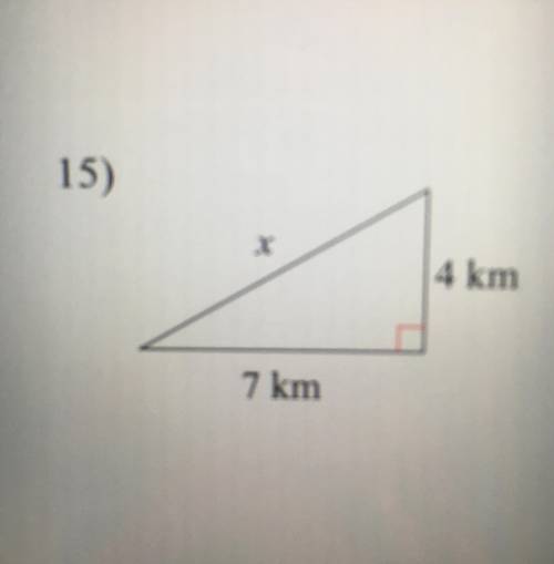 Find the missing side of the triangle.

PLEASE NO LINKS- I WILL REPORT YOU.
Need help-
Thank you!!