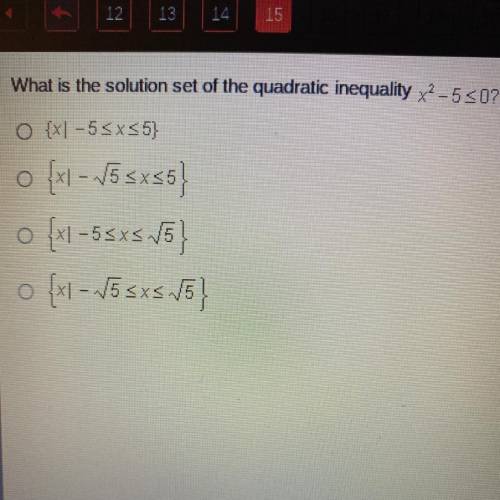 What is the solution set of the quadratic inequality