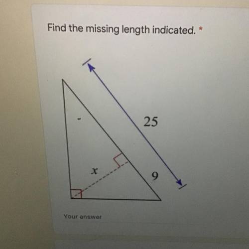 Find the missing length indicated. 
Your answer