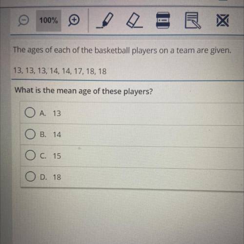 The ages of each of the basketball players on a team are given.

13, 13, 13, 14, 14, 17, 18, 18
Wh