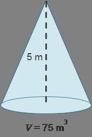 A cone has a height of 5 meters and volume of 75 meters cubed.

What is the base area of the cone?