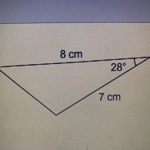 Please help

8 cm
28 
What is the area of this triangle?
7 cm
Enter your answer as a decimal i