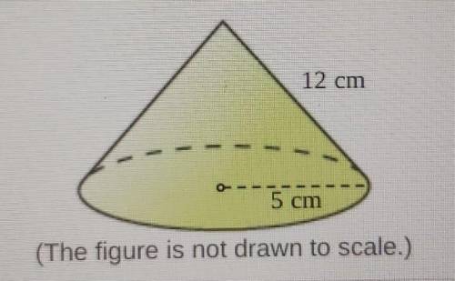 Use a net to find the surface area of the cone to the nearest square centimeter. Use 3.14 for pi.​