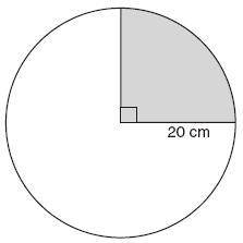 What is the approximate area of the shaded region?

Margarita traces a circle with a radius of 20