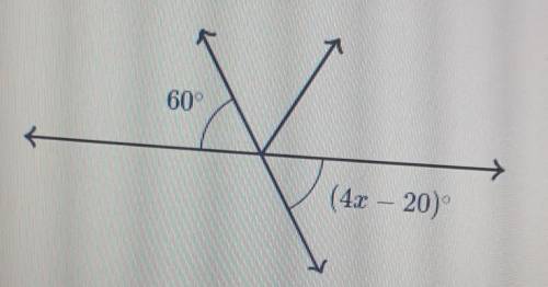 ¿Cual ecuacion puede utilizarce para determinar x en el siguiente diagrama?

60+(4× -20)= 9060+(4x