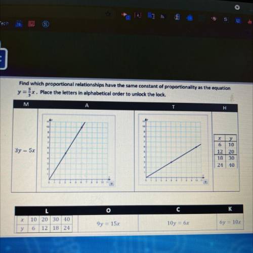 NEED HELP ASAP! Find which proportional relationships have the same constant of proportionality as
