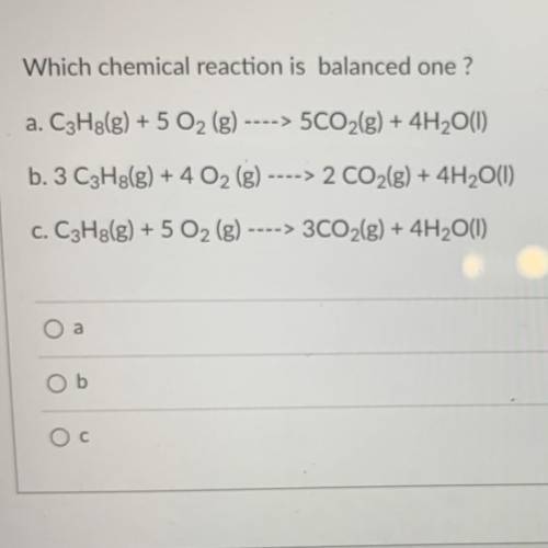Help me find out which reaction is balanced