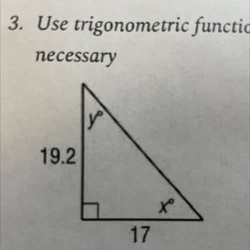 Use trigonometric functions to find the values of x and y. Round to the nearest tenth if necessary