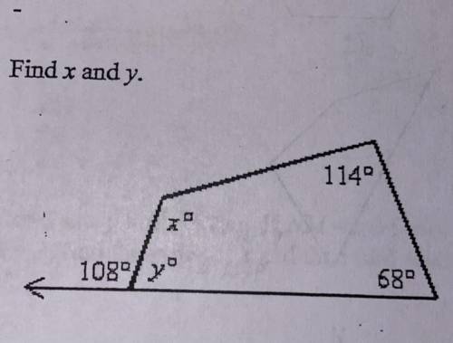 Find X and Y. ( solve using picture)