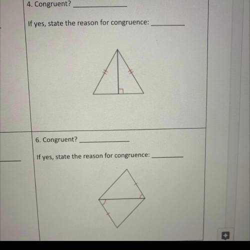 I need major help with triangle congruence!
State the reason as SSS,SAS,ASA,AAS or HL