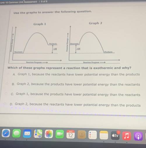PLEASE HELP IM TAKING A TEST!!

Which of these graphs represent a reaction that is exothermic and