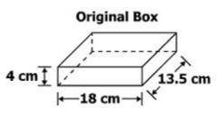 A cell phone box in the shape of a rectangular prism is shown.

The height of the box is 4 cm.
The