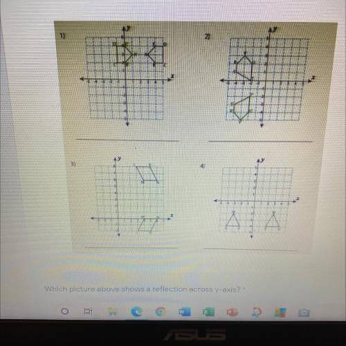 ANSWER THIS ASAP DONT SEND A FILE AT ALL !! I NEED TO KNOW WHICH GRAPH (1,2,3 or 4) reflects across