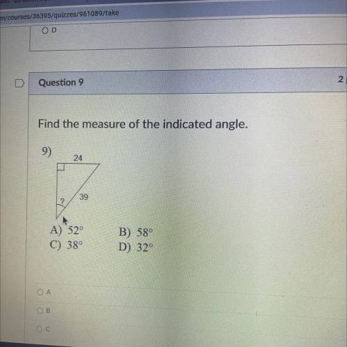 Find the measure of the indicated angle.