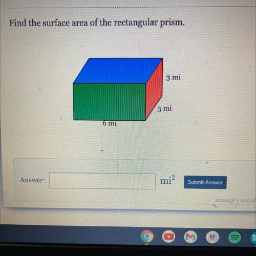 Find the surface area of the rectangular