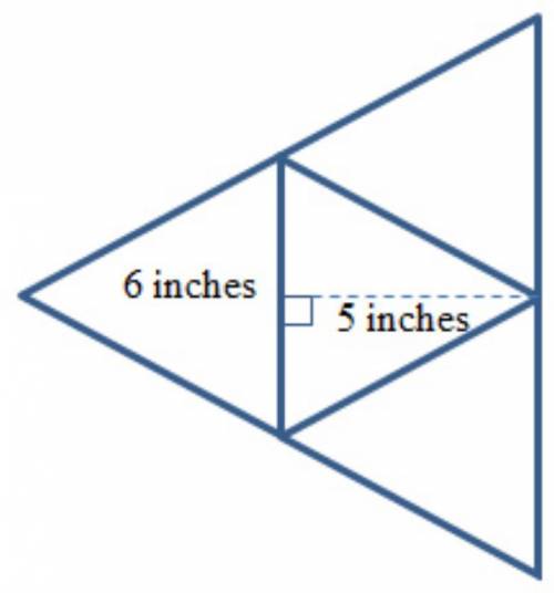 What is the surface area of the triangular pyramid?

A) 90 in3
B) 30 in3
C) 60 in3
D) 120 in3