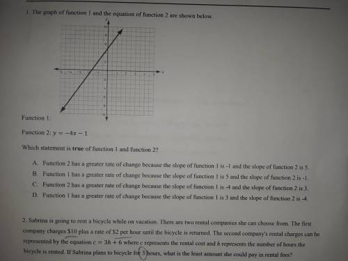 Which statement is TRUE of function 1 and function 2?