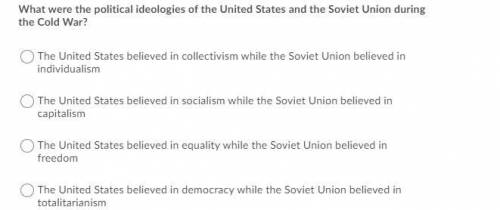 What were the political ideologies of the united states the the soviet union during the cold war