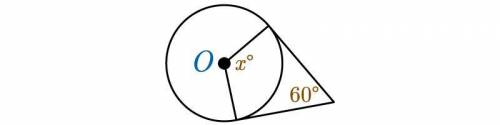 Lines that appear to be tangent are tangent. If O is the center of the circle, what is the value of