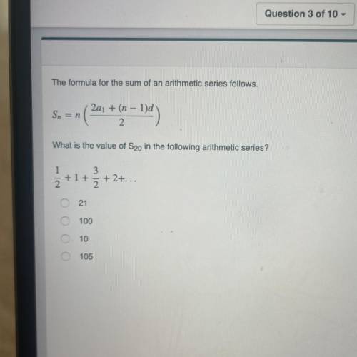 What is the value of S20 in the following arithmetic series?