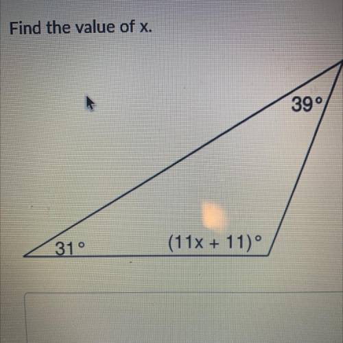 Find the value of X to the triangle