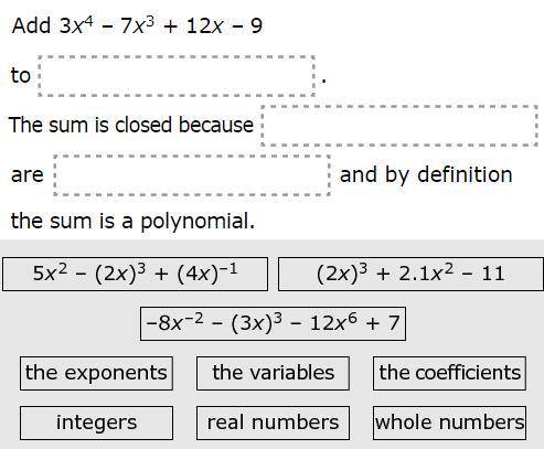 Roxanne wants to test the idea that polynomials are closed under addition. Her work and explanation